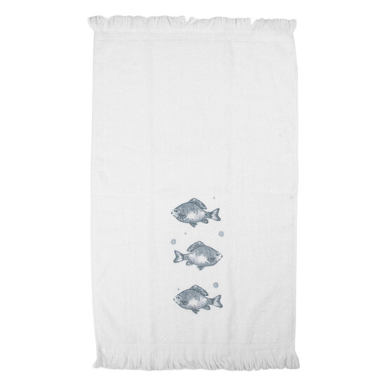 Clayre & Eef | Gastendoekje Wit Blauw 40x66 cm | CT034