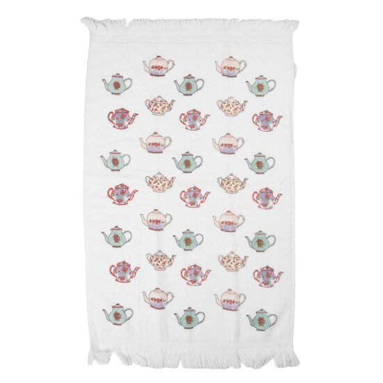 Clayre & Eef | Gastendoekje Wit Blauw 40x66 cm | CT035