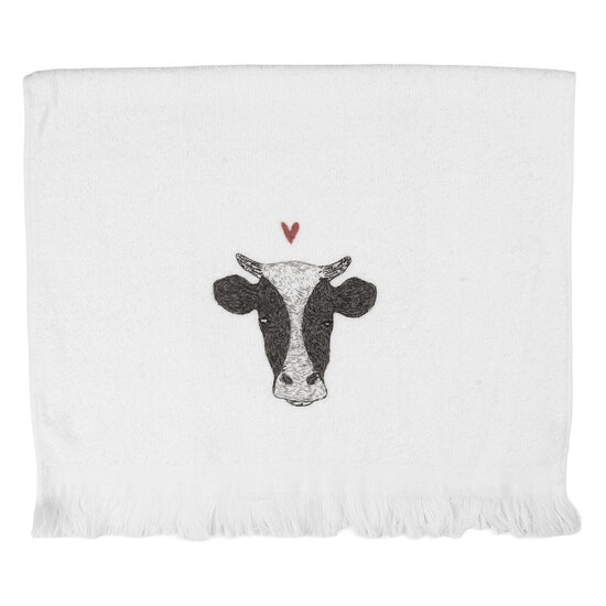 Clayre & Eef | Gastendoekje Wit Zwart 40x66 cm | CT036
