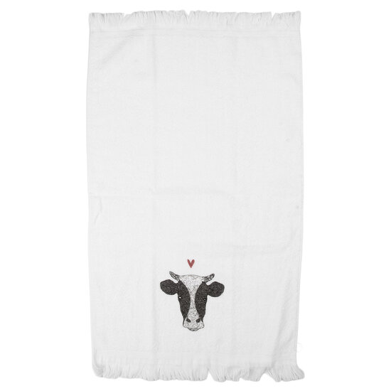 Clayre & Eef | Gastendoekje Wit Zwart 40x66 cm | CT036