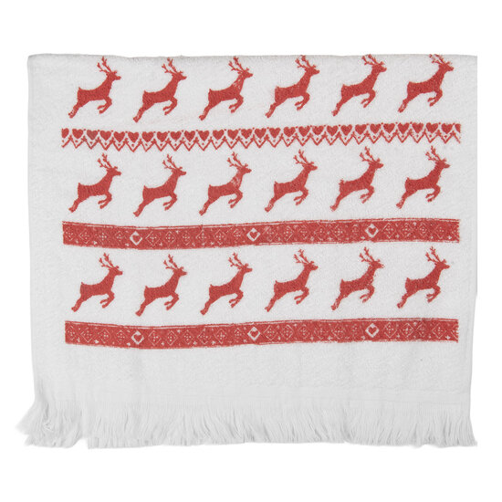 Clayre & Eef | Gastendoekje Wit Rood 40x66 cm | CTNOC-1
