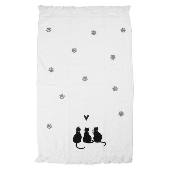 Clayre & Eef | Gastendoekje Wit Zwart 40x66 cm | CTPWS-1