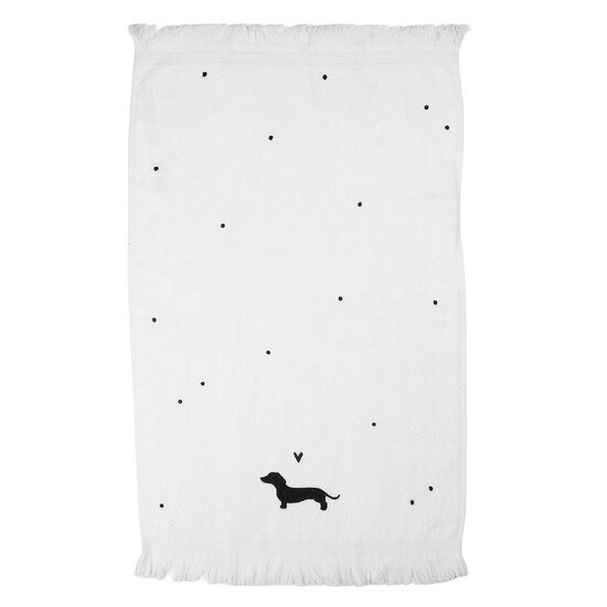 Clayre & Eef | Gastendoekje Wit Zwart 40x66 cm | CTPWS-2