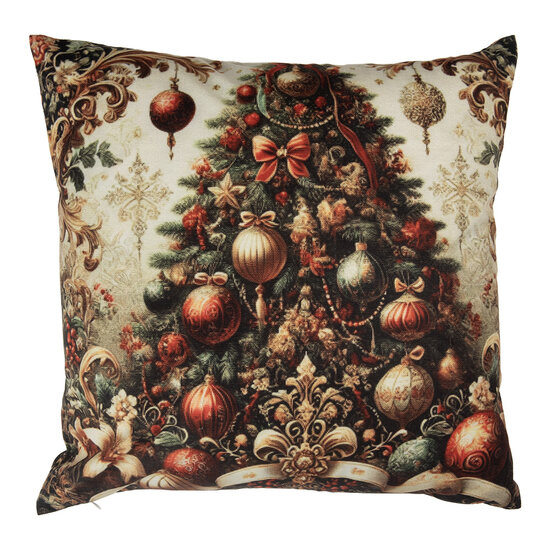 Clayre & Eef | Kussenhoes Beige Rood 45x45 cm | NCH23