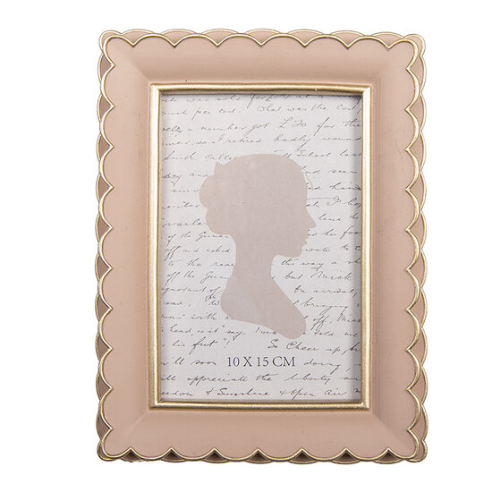 Clayre &amp; Eef   | Fotolijst Roze Goudkleurig 15x3x20 cm / 10x15 cm | 2F1310
