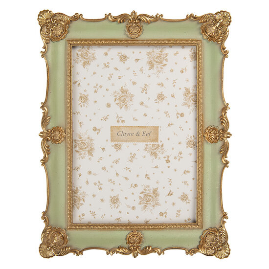 Clayre & Eef | Fotolijst Groen Goudkleurig 18x2x23 cm / 13x18 cm | 2F1354M