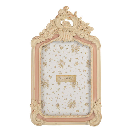 Clayre & Eef | Fotolijst Beige Roze 16x2x25 cm / 13x18 cm | 2F1367M