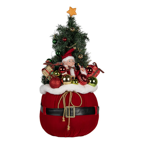 Clayre &amp; Eef   | Decoratie Kertboom met LED Rood &oslash; 30x70 cm / 3xAA | 50829