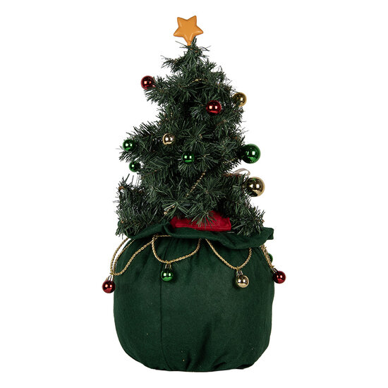 Clayre &amp; Eef   | Decoratie Kertboom met LED Groen &oslash; 30x68 cm / 3xAA | 50830