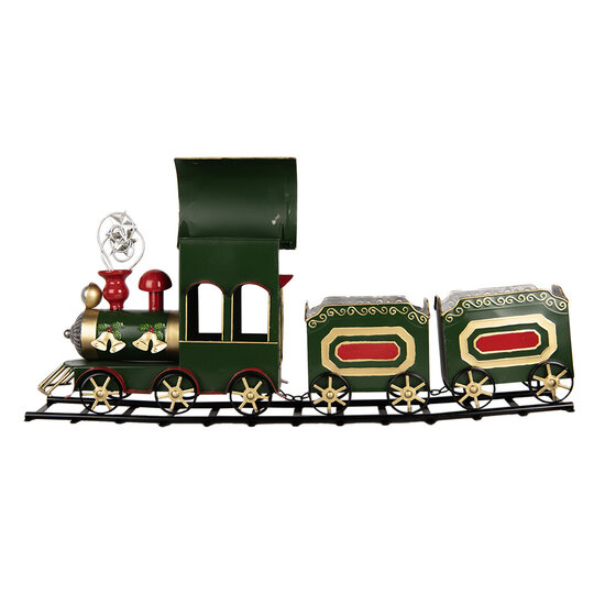 Clayre &amp; Eef   | Decoratie Trein Groen 77x15x31 cm | 5Y1309