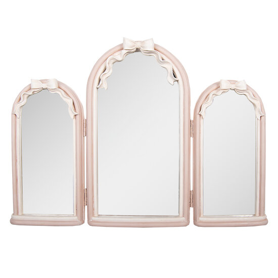 Clayre &amp; Eef   | Wandspiegel Roze Wit 48x4x34 cm | 62S335