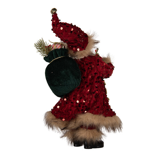 Clayre &amp; Eef   | Kerstdecoratie Kerstman Rood 16x12x31 cm | 66322