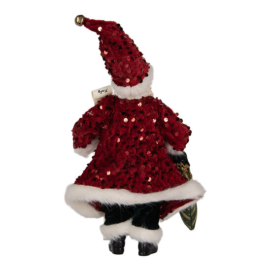 Clayre &amp; Eef   | Kerstdecoratie Kerstman Rood 16x8x28 cm | 66324