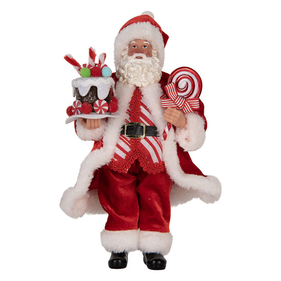 Clayre &amp; Eef   | Kerstdecoratie Kerstman Rood 16x8x28 cm | 66325