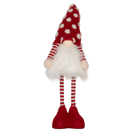 Clayre &amp; Eef   | Decoratie Beeld Kabouter met LED Rood Wit 8x12x56 cm | 66328