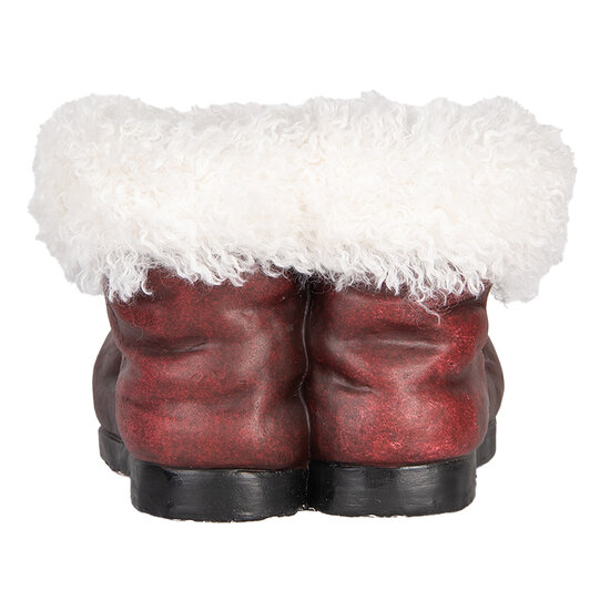 Clayre &amp; Eef   | Bloempot Binnen Laarzen kerstman Rood Wit 26x26x20 cm | 6MG0144