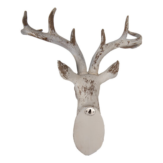 Clayre &amp; Eef   | Wanddecoratie Hert Beige 33x16x37 cm | 6PR5522