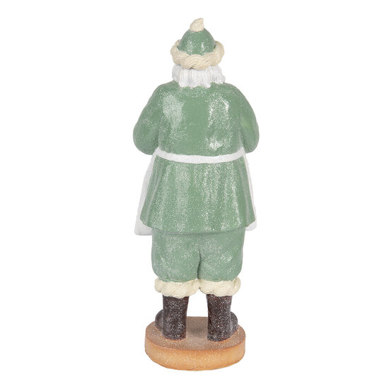 Clayre &amp; Eef   | Kerstdecoratie Kerstman Groen Wit 11x11x30 cm | 6PR5528