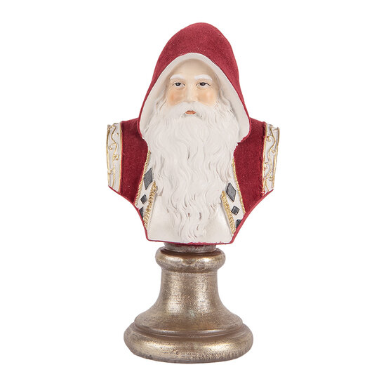 Clayre &amp; Eef   | Kerstdecoratie Kerstman Rood Wit 10x9x19 cm | 6PR5538