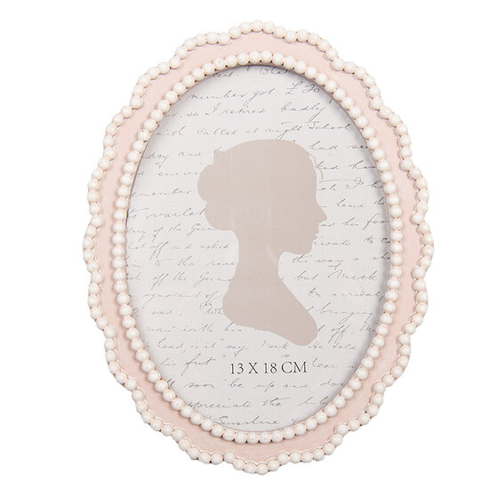Clayre & Eef | Fotolijst Roze Wit 16x2x20 cm / 13x18 cm | 2F1303