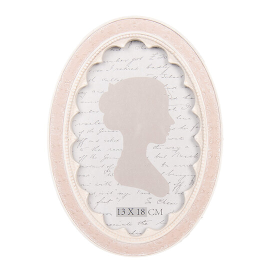 Clayre &amp; Eef   | Fotolijst Roze Wit 15x2x20 cm / 13x18 cm | 2F1306