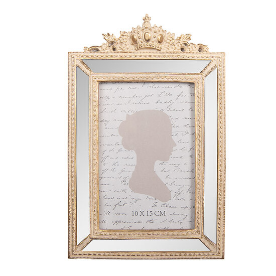 Clayre &amp; Eef   | Fotolijst Goudkleurig Beige 15x2x23 cm / 10x15 cm | 2F1324