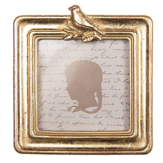 Clayre &amp; Eef   | Fotolijst Goudkleurig 10x2x11 cm / 8x8 cm | 2F1328