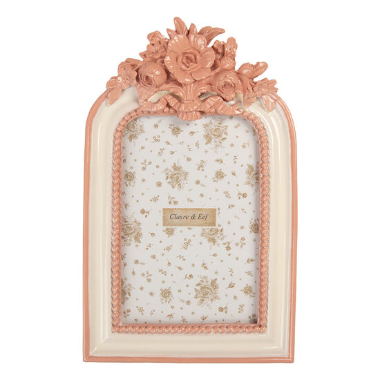 Clayre &amp; Eef   | Fotolijst Roze Wit 14x3x23 cm / 10x15 cm | 2F1356