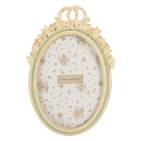 Clayre &amp; Eef   | Fotolijst Beige Groen 16x3x23 cm / 13x18 cm | 2F1363M
