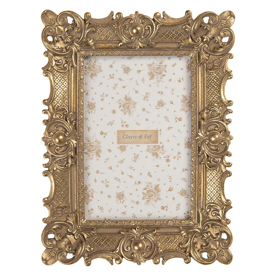 Clayre & Eef | Fotolijst Goudkleurig 16x2x21 cm / 10x15 cm | 2F1372