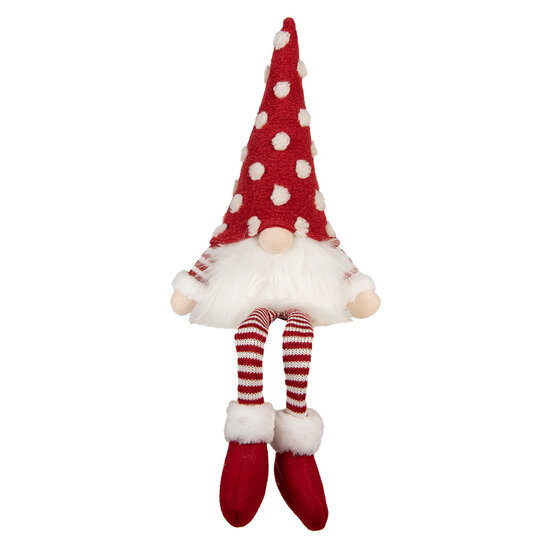 Clayre &amp; Eef   | Decoratie Beeld Kabouter met LED Rood Wit 16x12x32/60 cm | 66329