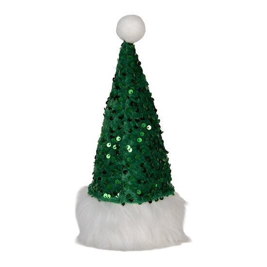 Clayre &amp; Eef   | Decoratie Beeld Kabouter met LED Groen Wit 10x10x25 cm / 3xAA | 66331