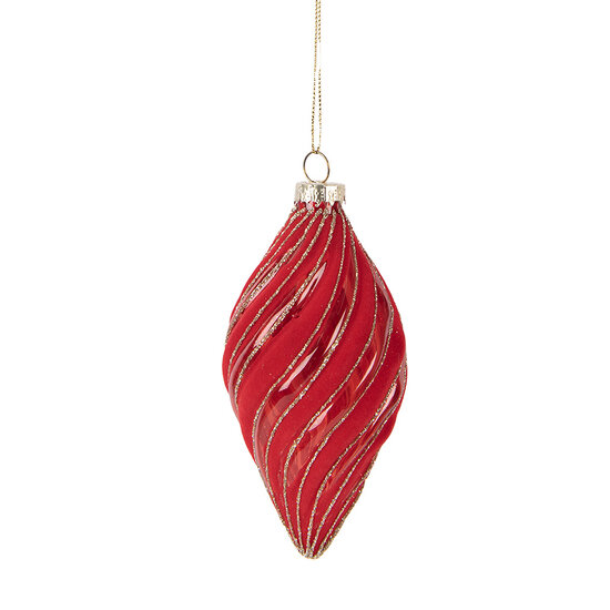 Clayre &amp; Eef   | Kerstbal Rood &oslash; 7x13 cm | 6GL5099