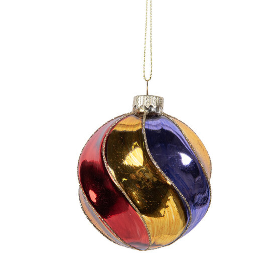 Clayre &amp; Eef   | Kerstbal Meerkleurig &oslash; 8x8 cm | 6GL5100