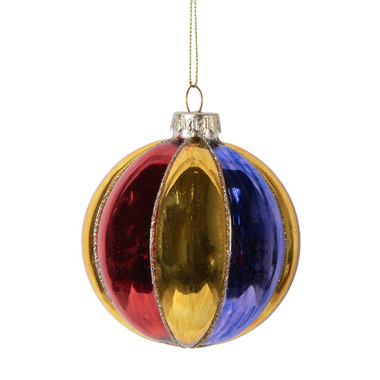Clayre &amp; Eef   | Kerstbal Meerkleurig &oslash; 8x8 cm | 6GL5101