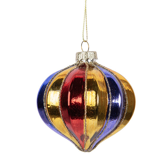Clayre &amp; Eef   | Kerstbal Meerkleurig &oslash; 8x8 cm | 6GL5102
