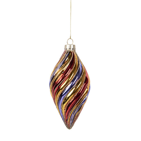 Clayre &amp; Eef   | Kerstbal Meerkleurig &oslash; 6x13 cm | 6GL5103