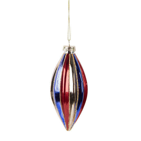 Clayre &amp; Eef   | Kerstbal Meerkleurig &oslash; 6x13 cm | 6GL5104