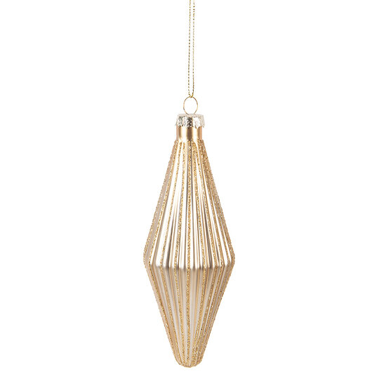 Clayre &amp; Eef   | Kerstbal Goudkleurig &oslash; 5x15 cm | 6GL5113