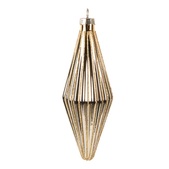 Clayre &amp; Eef   | Kerstbal Goudkleurig &oslash; 5x15 cm | 6GL5114
