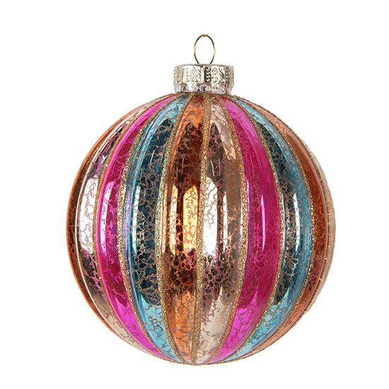 Clayre &amp; Eef   | Kerstbal Meerkleurig &oslash; 10x11 cm | 6GL5176