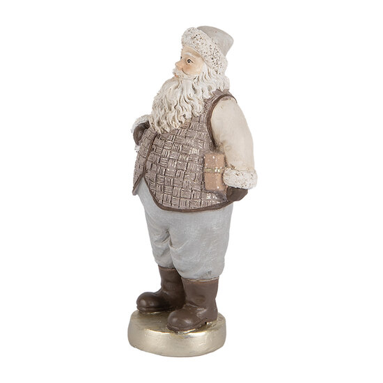 Clayre &amp; Eef   | Kerstdecoratie Kerstman Beige Grijs 8x6x15 cm | 6PR5521