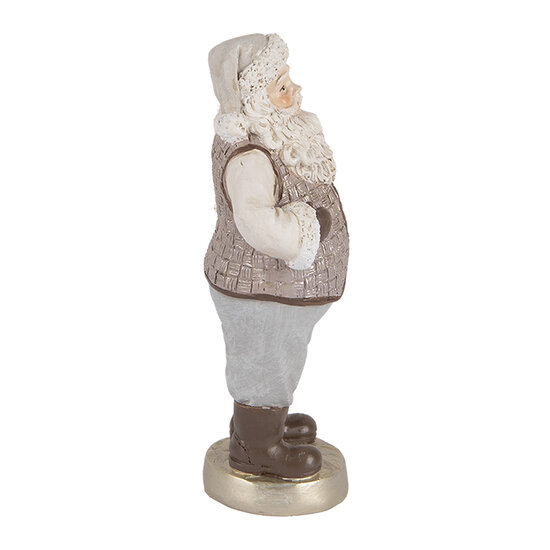 Clayre &amp; Eef   | Kerstdecoratie Kerstman Beige Grijs 8x6x15 cm | 6PR5521