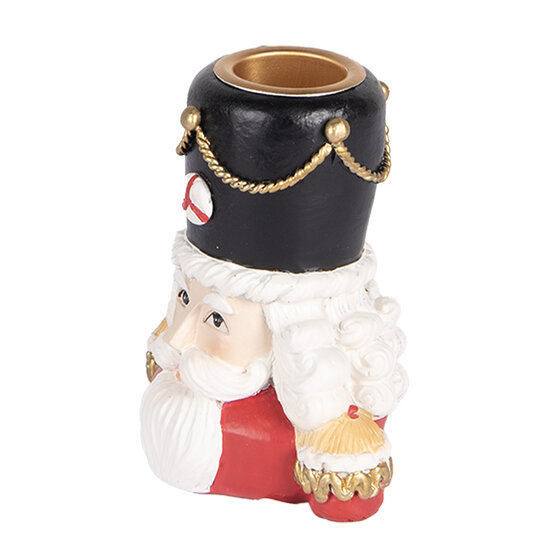 Clayre &amp; Eef   | Kandelaar Notenkraker Rood Wit 8x6x9 cm | 6PR5540