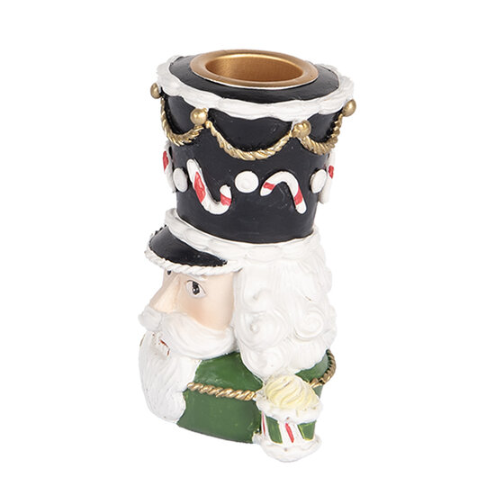 Clayre &amp; Eef   | Kandelaar Notenkraker Groen Wit 8x6x9 cm | 6PR5541