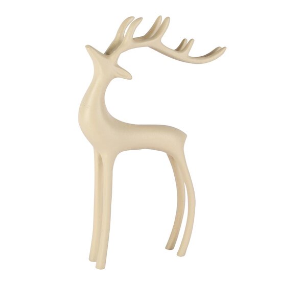 Dekoratief | Deco hert staand, cr?me, aluminium, 15x4x25cm | A258143