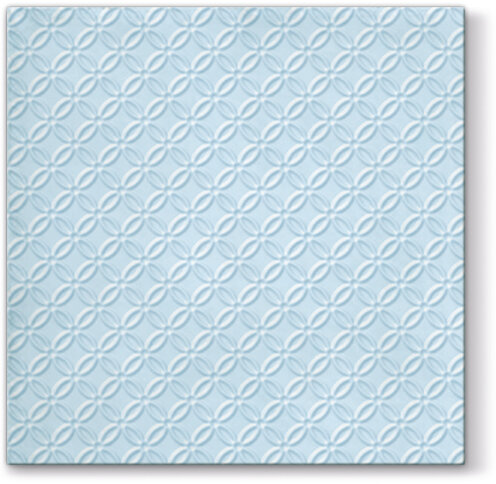 Dekoratief | Pakje 12 servetten &#039;Insp. mod.,light blue&#039;, embossed 33x33cm | A701257