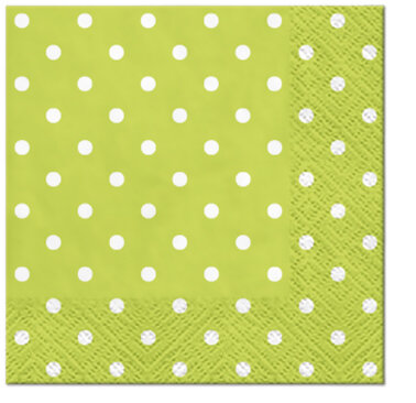 Dekoratief | Pakje 20 servetten &#039;Dots green&#039; 25x25cm | A701582