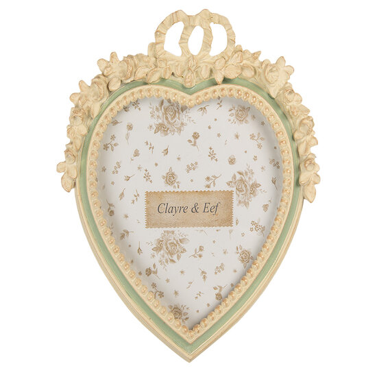Clayre &amp; Eef   | Fotolijst Beige Groen 16x3x23 cm / 13x18 cm | 2F1364M