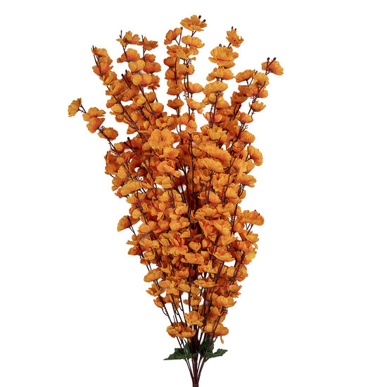 Clayre & Eef | Decoratie tak met bloemen Oranje Groen 15x10x100 cm | 5PL0168O